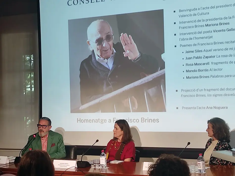 Intervinientes en el homenaje a Francisco Brines en el Consell Valencià de Cultura
