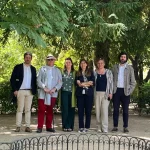 Reunión participantes en homenaje a los jardines de Francisco Brines. Jardín Botánico de Valencia.