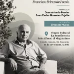 Cartel Gala de entrega del VI Premio Internacional Francisco Brines de Poesía