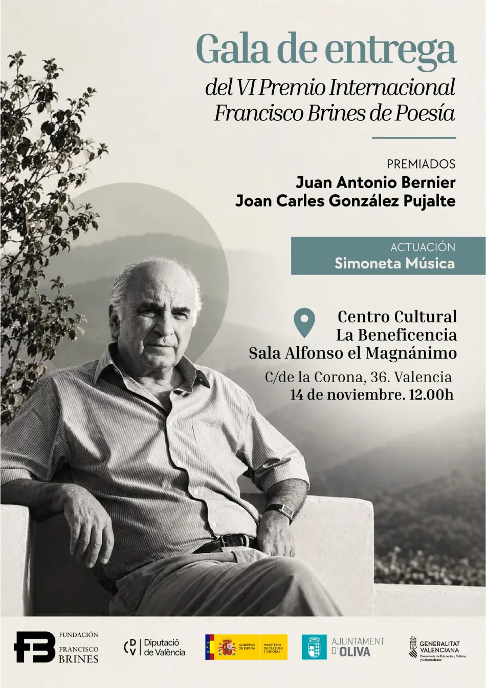 Gala de entrega del VI Premio Internacional Francisco Brines de Poesía